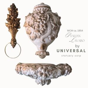MCM Lavabo & Towel Hook by Universal Statuary Corp ca 1950